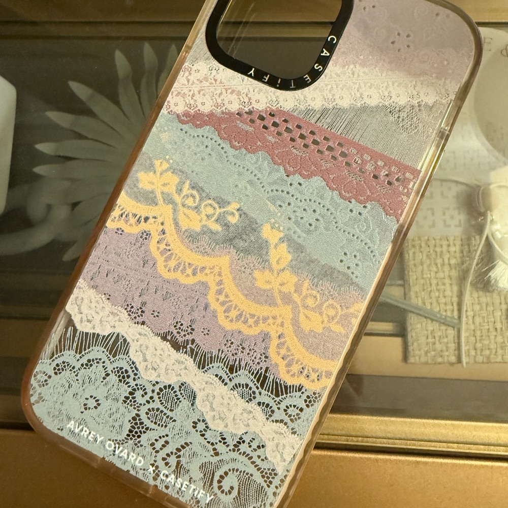 Casetify Lace Pattern iPhone 12 Case - Multicolor Avrey Ovard collab
